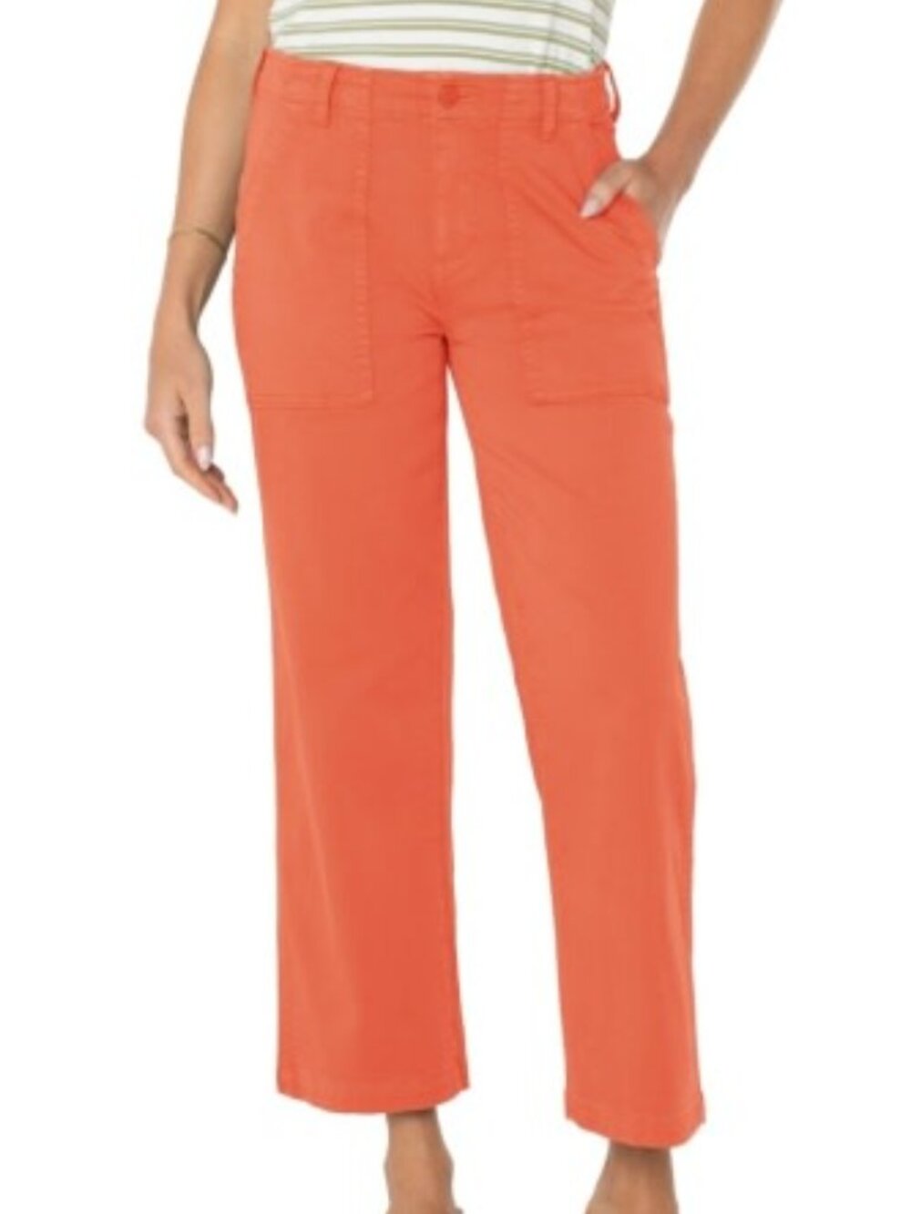 NEW Liverpool Cargo Crop Wide Leg Pants - Papaya - Sz 4 NWT